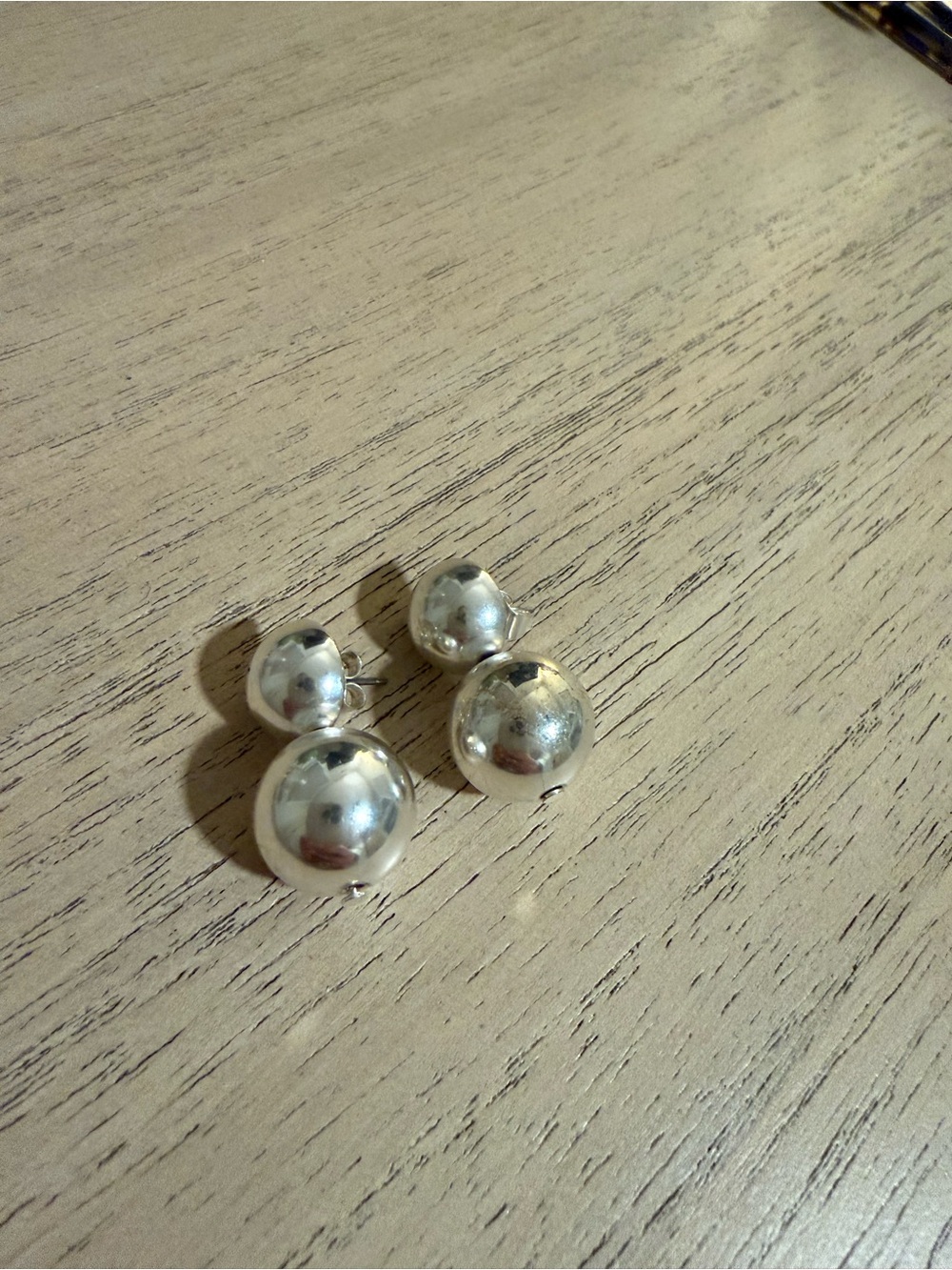 J. Crew Silver Double Ball Drop Earrings
